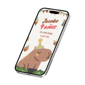 Plantilla Editable para Cumpleaños Capibara
