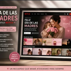Plantilla editable Día de las Madres estilo Netflix
