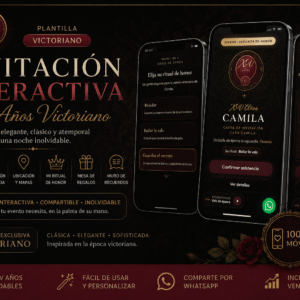 Plantilla HTML Invitación Interactiva de XVaños Victoriano